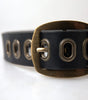Dolce & Gabbana Black Leather Gold Metal Buckle Men Belt