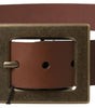 Dolce & Gabbana Brown Leather #DGFAMLY Square Buckle Belt