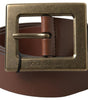 Dolce & Gabbana Brown Leather #DGFAMLY Square Buckle Belt