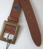 Dolce & Gabbana Brown Leather #DGFAMLY Square Buckle Belt