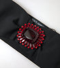 Dolce & Gabbana Black Crystal Brass Wide Waist Runway Belt