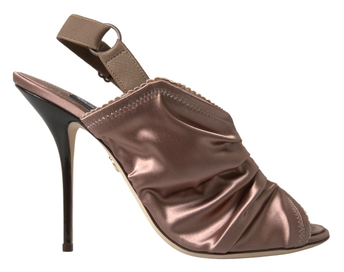 Dolce &amp; Gabbana - Escarpins élégants à bride arrière en marron clair