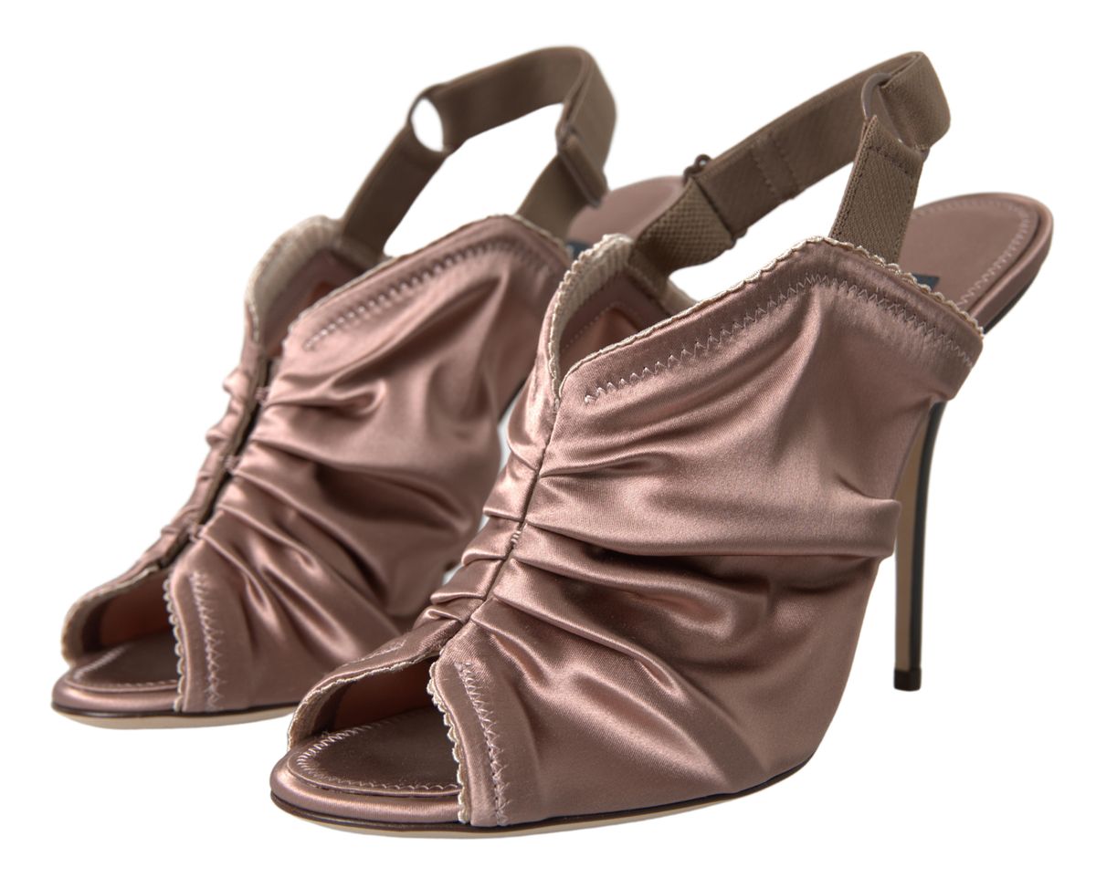 Dolce &amp; Gabbana - Escarpins élégants à bride arrière en marron clair