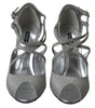 Sandales à talons hauts argentées scintillantes élégantes Dolce &amp; Gabbana