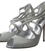 Sandales à talons hauts argentées scintillantes élégantes Dolce &amp; Gabbana
