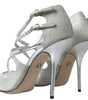 Sandales à talons hauts argentées scintillantes élégantes Dolce &amp; Gabbana