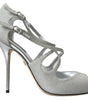Sandales à talons hauts argentées scintillantes élégantes Dolce &amp; Gabbana