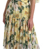 Dolce & Gabbana Multicolor Silk Floral Print Long Maxi Dress