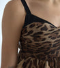 Dolce & Gabbana Brown Leopard Feather Chiffon Sleeveless Dress