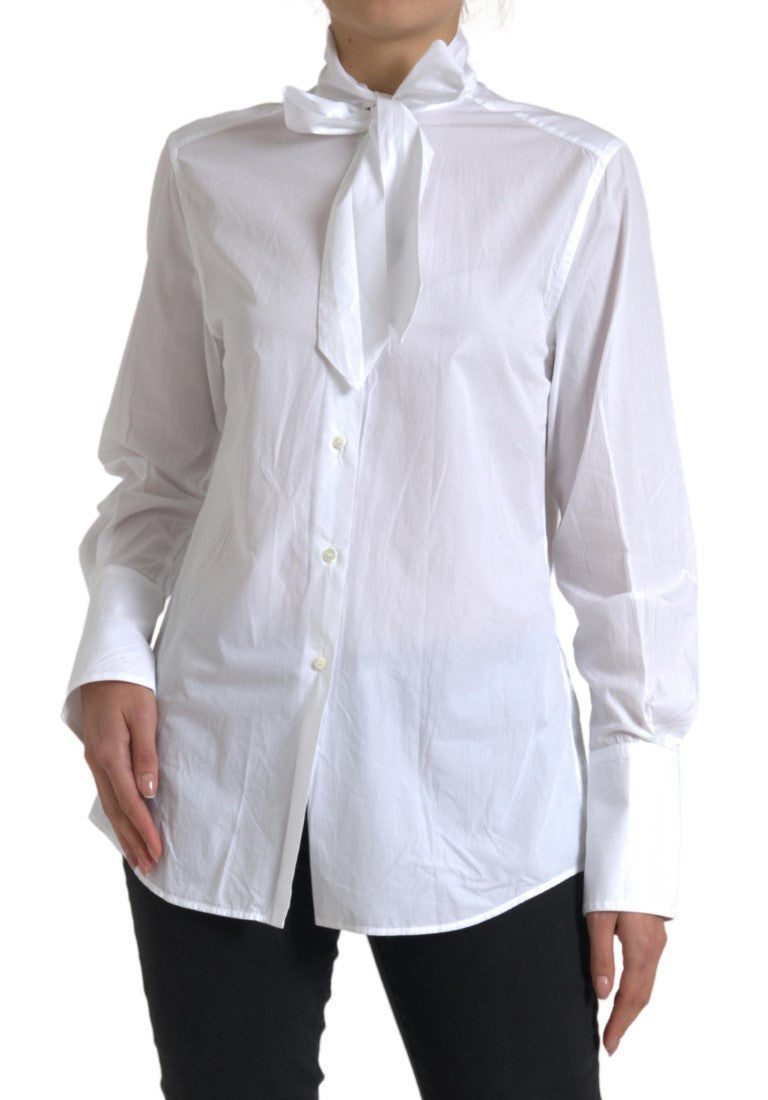 Chemise élégante à manches longues en coton blanc Dolce & Gabbana