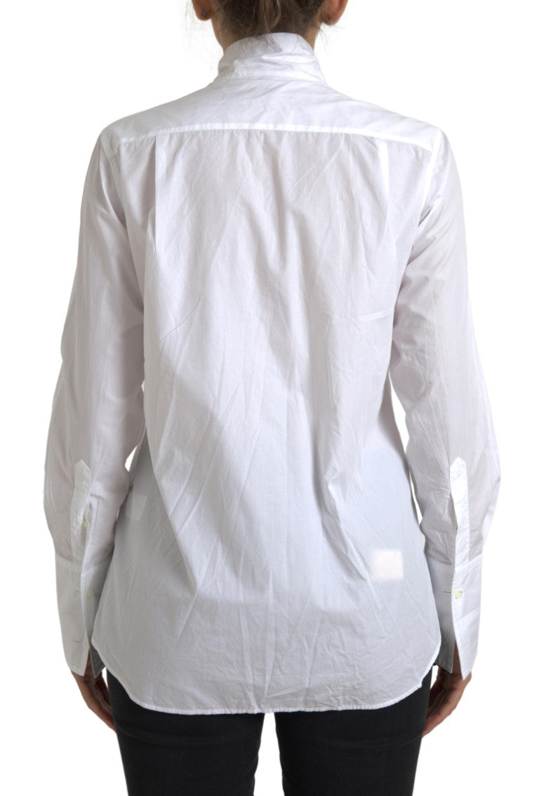 Chemise élégante à manches longues en coton blanc Dolce & Gabbana