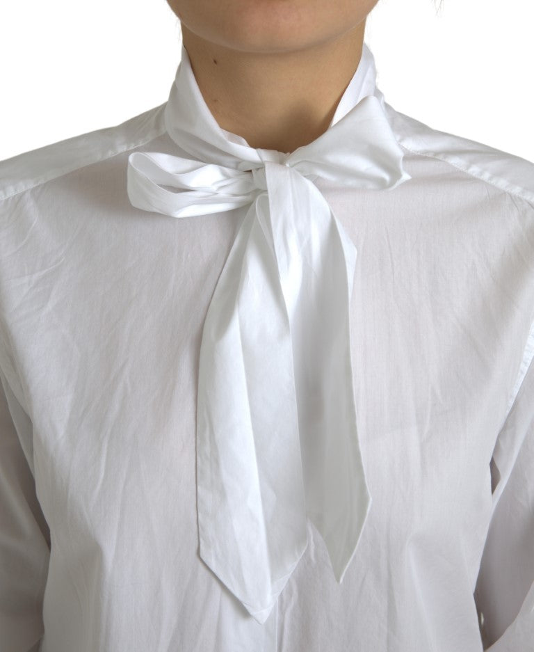 Chemise élégante à manches longues en coton blanc Dolce & Gabbana