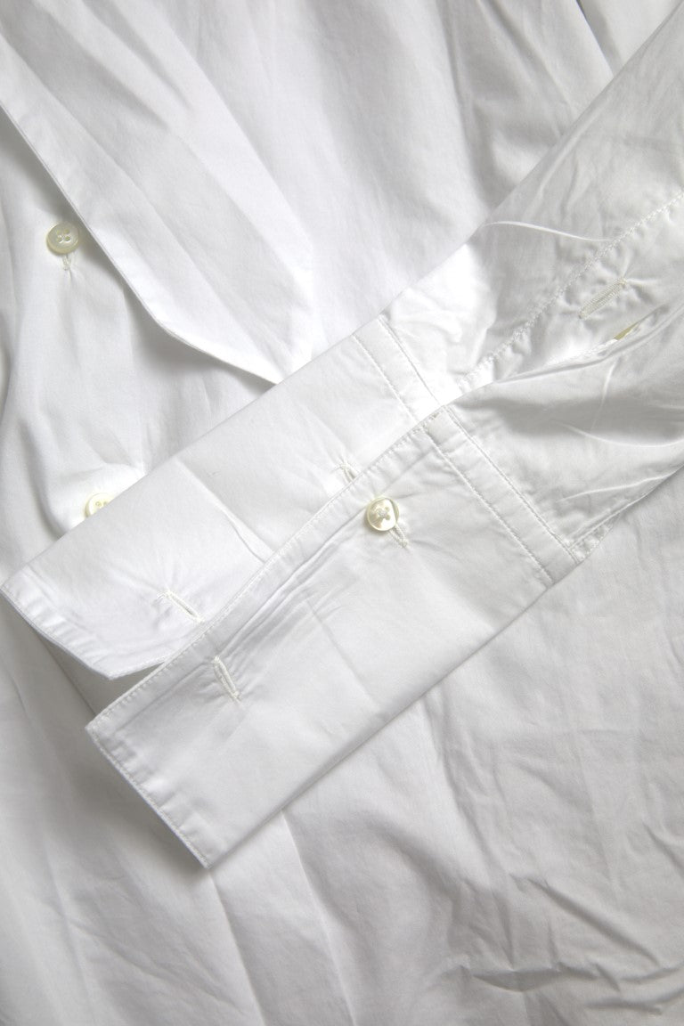 Chemise élégante à manches longues en coton blanc Dolce & Gabbana