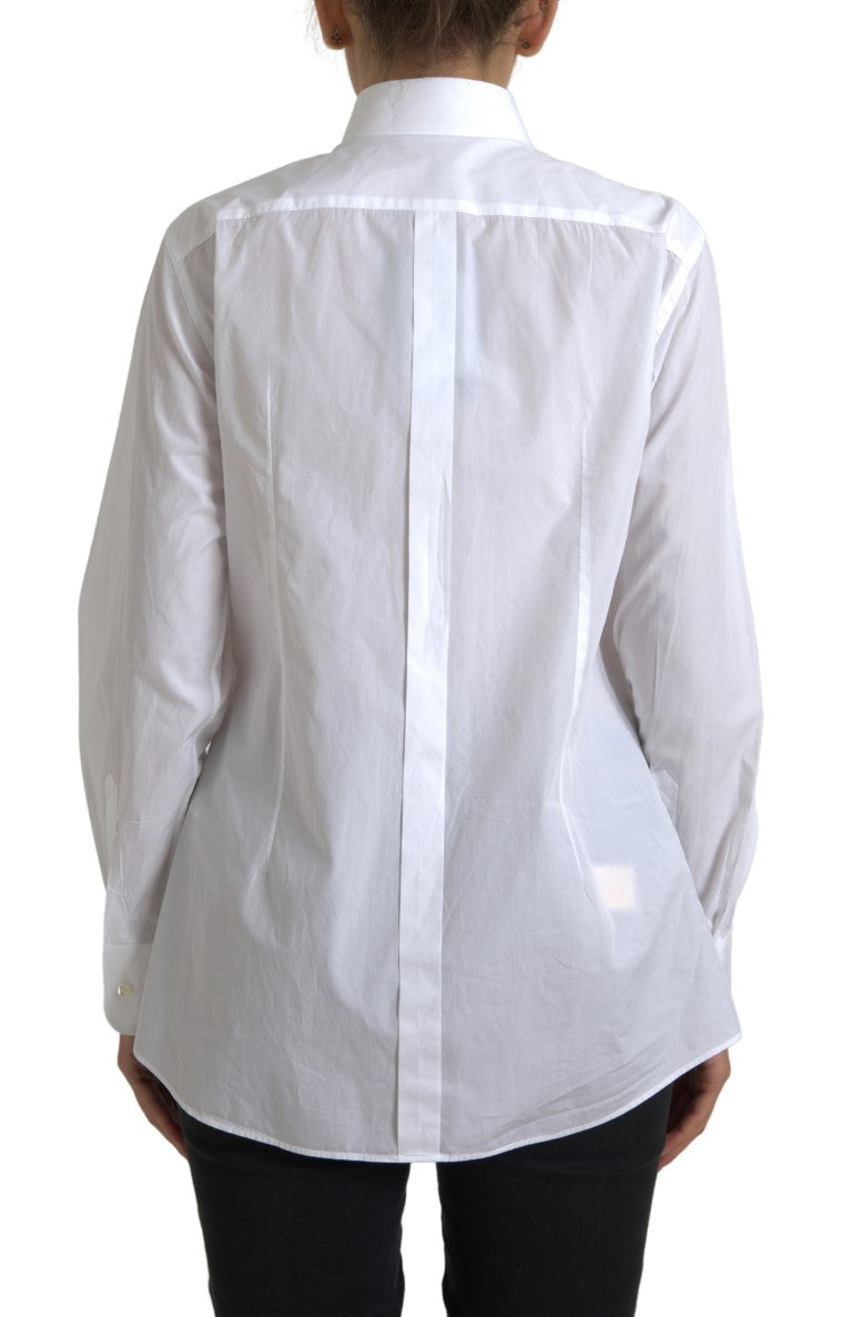 Chemise élégante en popeline de coton blanche Dolce & Gabbana