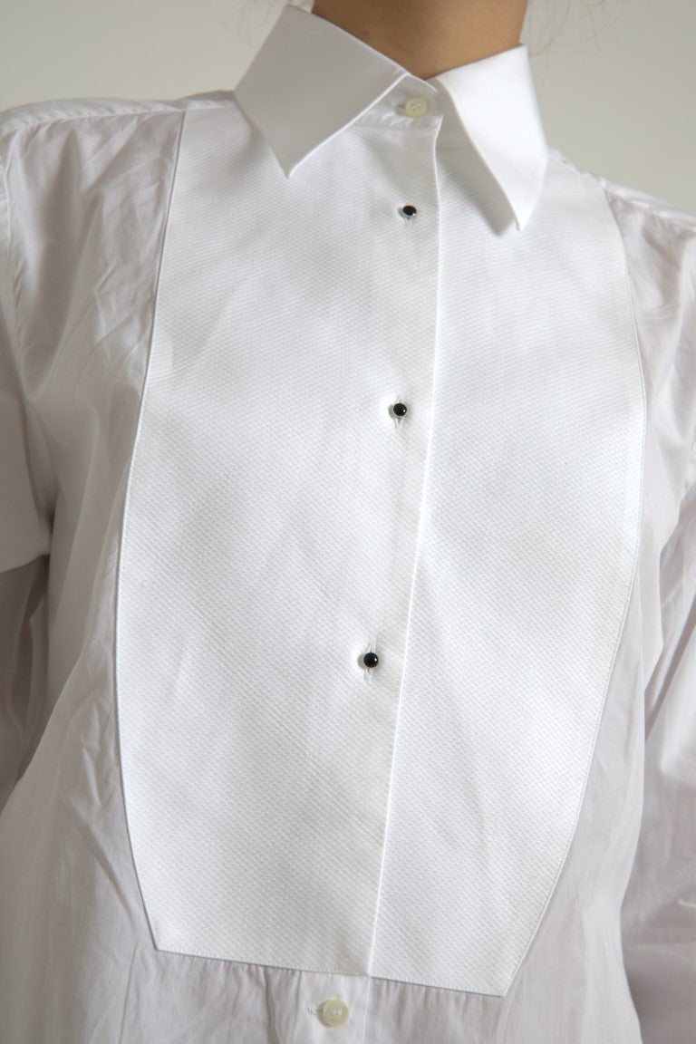 Chemise élégante en popeline de coton blanche Dolce & Gabbana