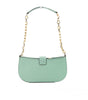 Michael Kors Carmen Small Sea Green Leather Pouchette Shoulder Crossbody Purse