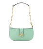 Michael Kors Carmen Small Sea Green Leather Pouchette Shoulder Crossbody Purse