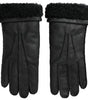 Dolce & Gabbana Elegant Black Leather Winter Gloves