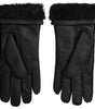 Dolce & Gabbana Elegant Black Leather Winter Gloves