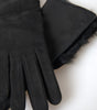 Dolce & Gabbana Elegant Leather Elbow Length Gloves with Fur Trim