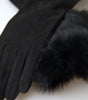 Dolce & Gabbana Elegant Leather Elbow Length Gloves with Fur Trim
