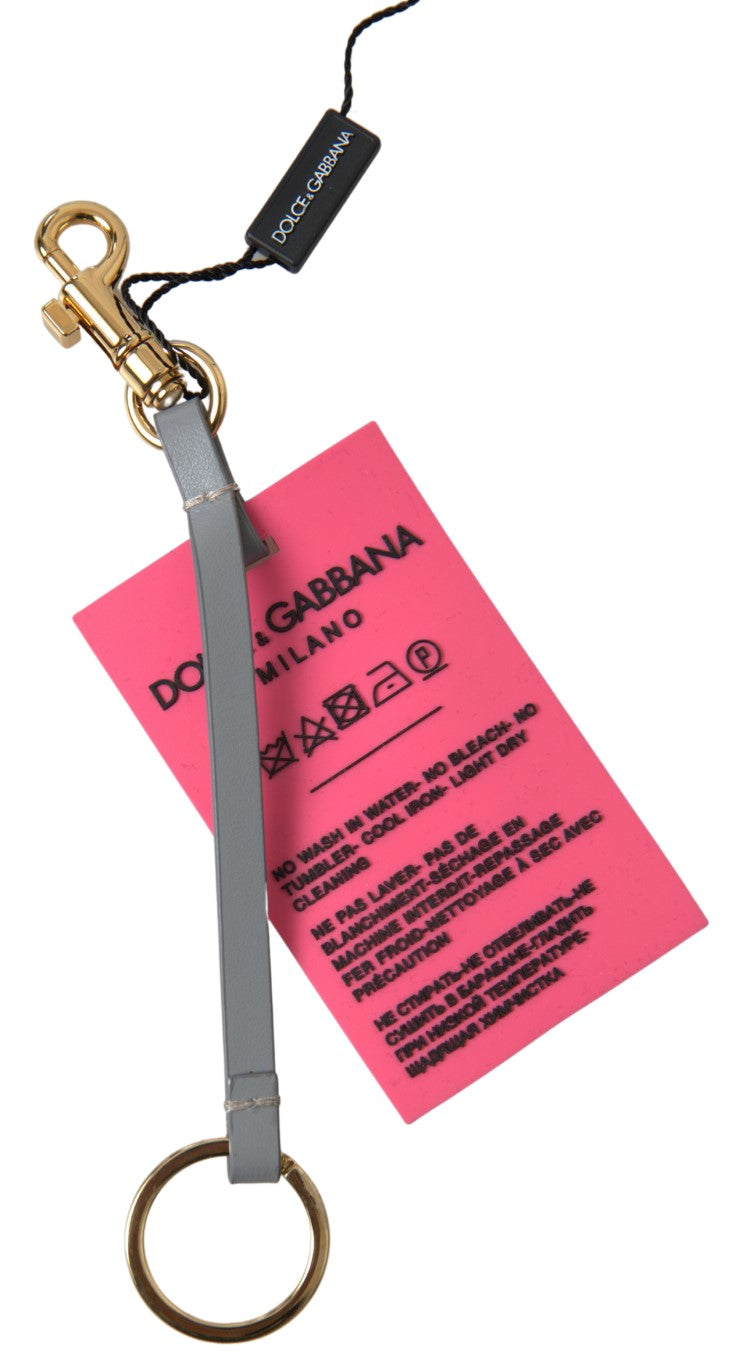 Porte-clés Dolce &amp; Gabbana Chic en cuir rose