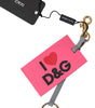 Dolce & Gabbana Chic Pink Leather-Trimmed Keychain