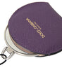 Dolce & Gabbana Purple Calfskin Leather Round Hand Mirror Holder