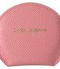 Dolce & Gabbana Pink Calfskin Leather Round Mirror Holder