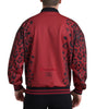 Blouson aviateur rouge à imprimé léopard Dolce &amp; Gabbana
