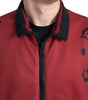 Blouson aviateur rouge à imprimé léopard Dolce &amp; Gabbana