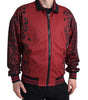 Blouson aviateur rouge à imprimé léopard Dolce &amp; Gabbana