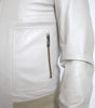 Dolce & Gabbana Cream Leather Bomber Blouson Full Zip Jacket