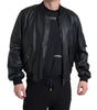 Dolce & Gabbana Black Leather Blouson Full Zip Bomber Jacket