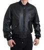 Dolce & Gabbana Black Leather Blouson Full Zip Bomber Jacket
