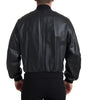 Dolce & Gabbana Black Leather Blouson Full Zip Bomber Jacket