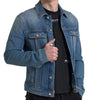Dolce & Gabbana Blue Washed Cotton Stretch Denim Men Jacket