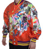 Dolce & Gabbana Orange Polyester Button Blouson Jacket