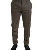 Dolce & Gabbana Brown Wool Dress Skinny Men Trouser Pants