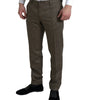 Dolce & Gabbana Brown Wool Dress Skinny Men Trouser Pants