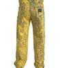Dolce & Gabbana Yellow Cotton Tie Dye Straight Denim Jeans