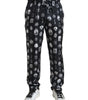 Dolce & Gabbana Black Religious Print Joggers Silk Men Pants