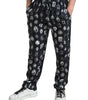 Dolce & Gabbana Black Religious Print Joggers Silk Men Pants