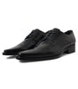 Dolce & Gabbana Black Leather Lace Up Formal Flats Shoes