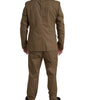 Dolce & Gabbana Elegant Brown Silk Blend Taormina Suit