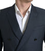 Dolce & Gabbana Elegant Blue Silk Blend Martini Suit