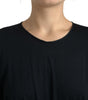 Dolce & Gabbana Black Wool Wrap Sheath Midi Gown Dress