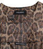Dolce & Gabbana Brown Leopard Silk Sleeveless Sportswear