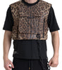 Dolce & Gabbana Brown Leopard Silk Sleeveless Sportswear