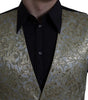 Dolce & Gabbana Floral Jacquard Waistcoat Formal Gold Vest